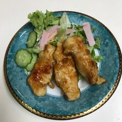 片栗粉をまぶしてあるのでしっかりタレが絡んで美味しく出来ました。